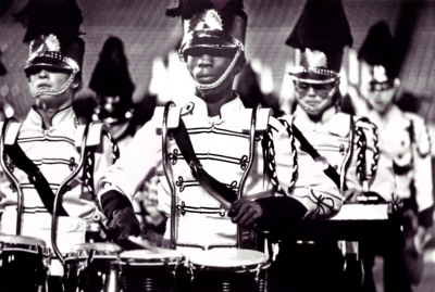 Rod Hoffman(?) on marching Conga drums, Rick Jemmett on keyboard and Tommy Sams on Bongo, Seneca Optimists (1977)
Photo by Don Daber
Keywords: 1977